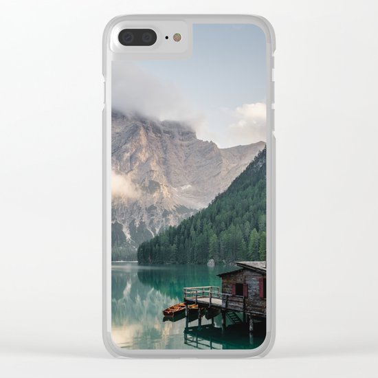 Mountain Lake Cabin Retreat Clear iPhone Case