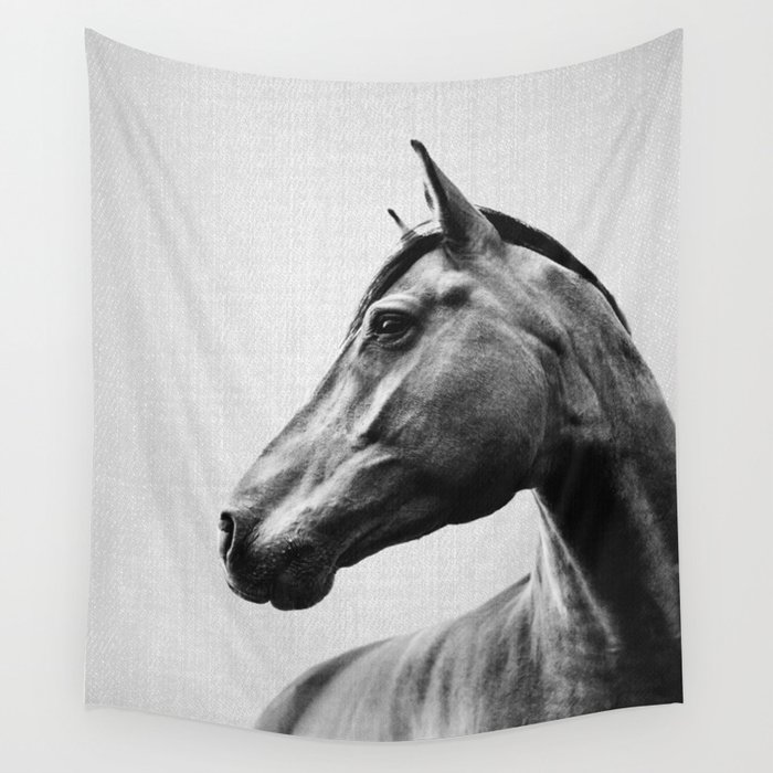 Horses - Black & White 2 Wall Tapestry