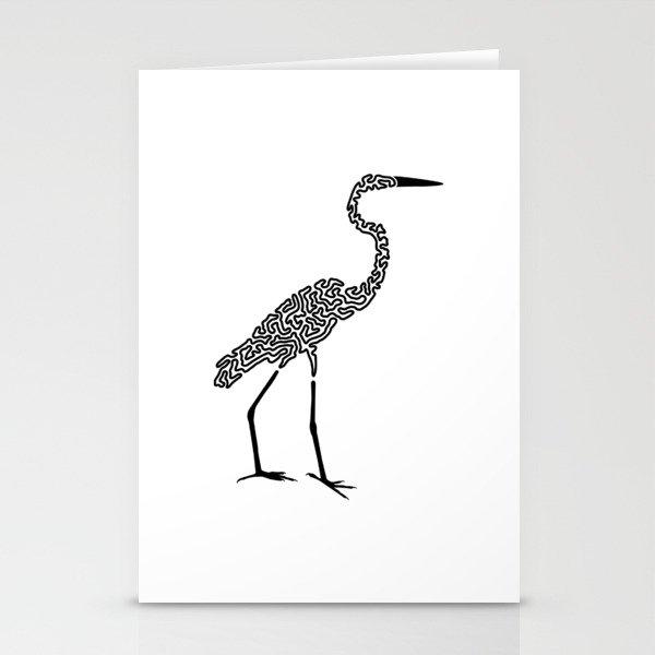 Squiggle Egret Stationery Cards