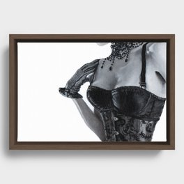 Girl With Corset Framed Canvas