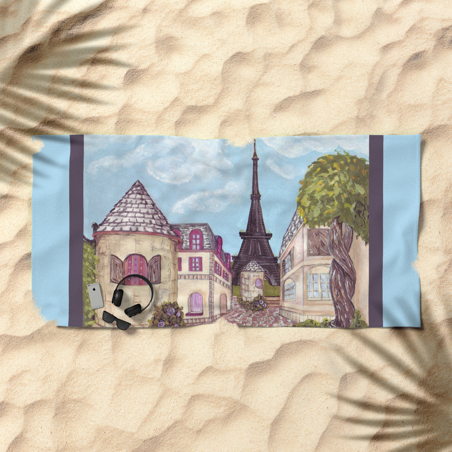 Paris Eiffel Tower Inspired Landscape Painting By Kristie Hubler