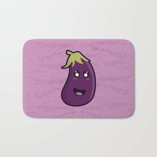 Kawaii Eggplant Bath Mat
