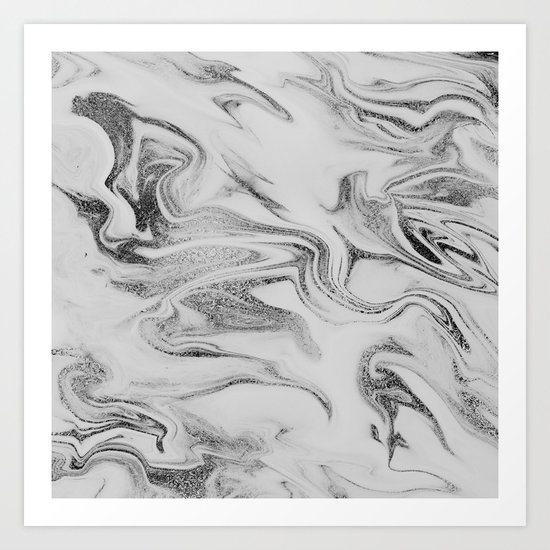 Spilled Ink Marble Art Print