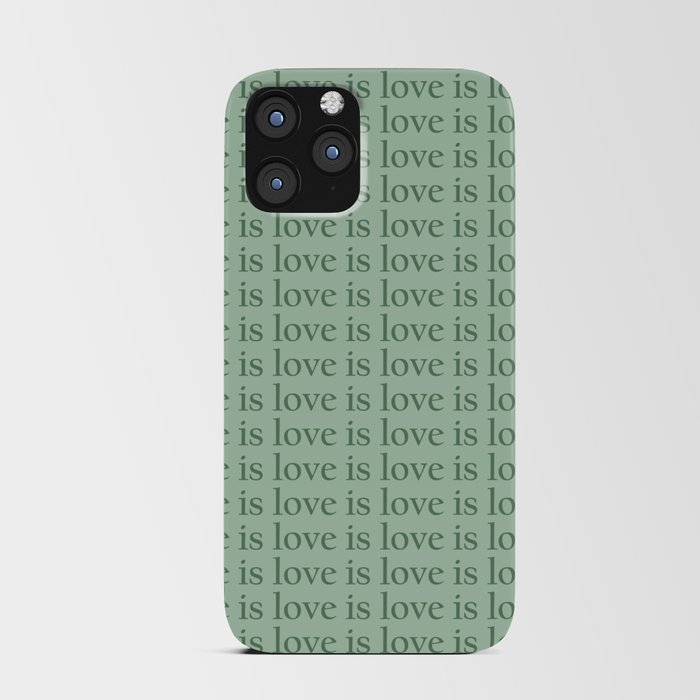 Love Is Love pattern sage iPhone Card Case
