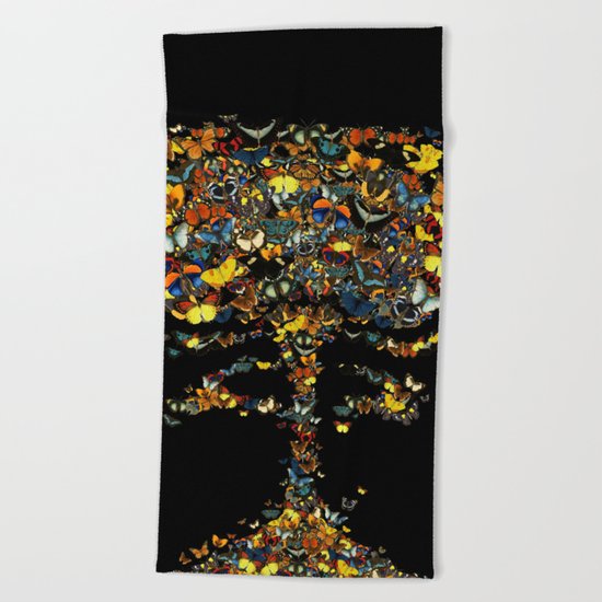 Atomic Butterfly Beach Towel