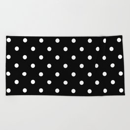 Black & White Polka Dots Beach Towel