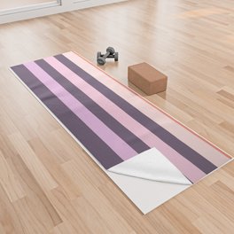 Taina - Purple Retro Stripes Colourful Art Design  Yoga Towel
