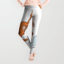 Funny monkey jumps into the pool Leggings