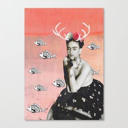 The Deer and the Fish Canvas Print
