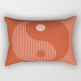 Geometric Lines Ying and Yang V in Rust Rosegold Rectangular Pillow