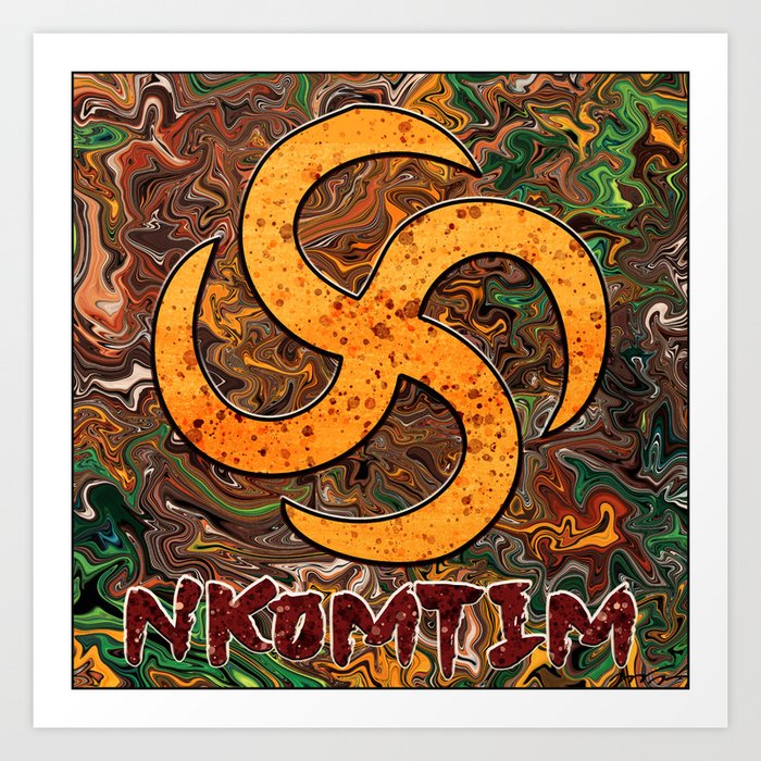 Nkontim adinkra sign, ancient african symbol Art Print