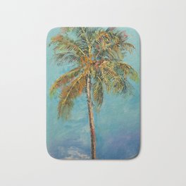 Palm Tree Badematte | Sunny, Tropics, Tropical, Palmtree, Nature, Landscape, Art, Oilpainting, Coconutpalm, Painting 