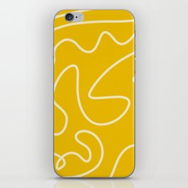 Warm Yellow Abstract Line Art Boho iPhone Skin