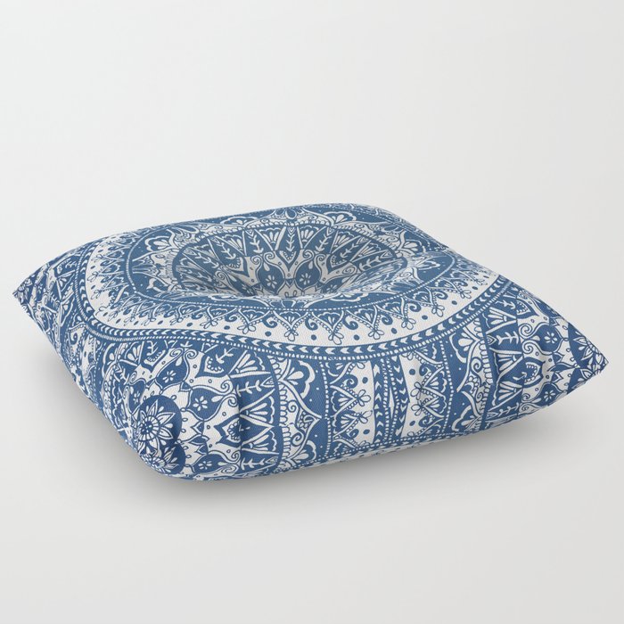 Blue Mandala Pattern Floor Pillow