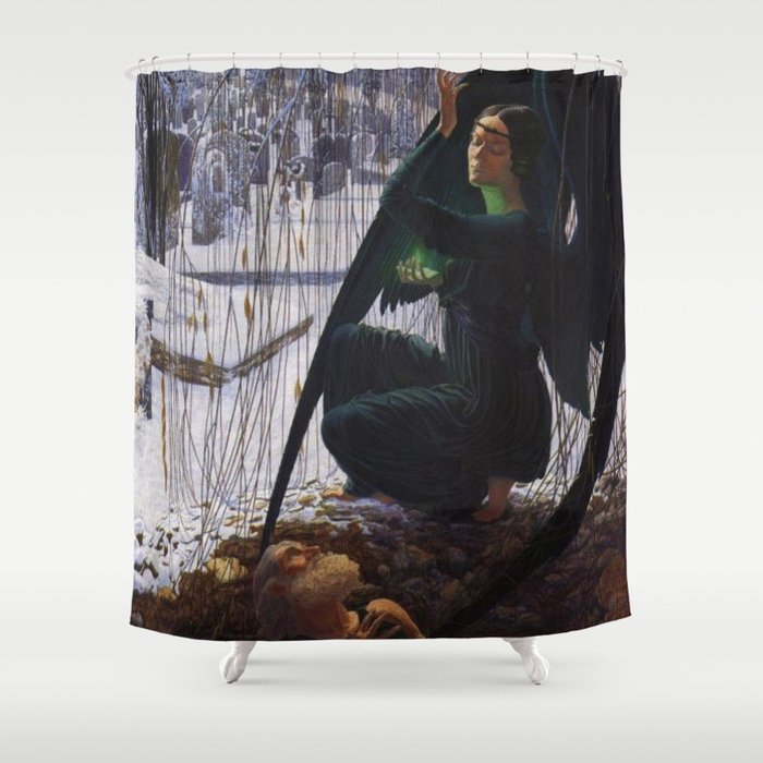 The Death of the Grave Digger by Carlos Schwabe Shower Curtain