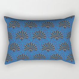 Forget Deco, fans and forget me nots, dark Rectangular Pillow
