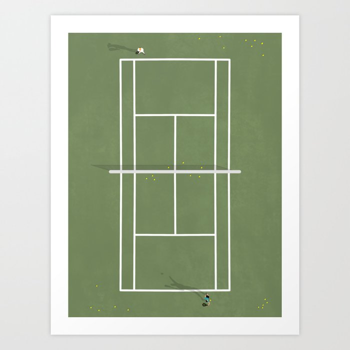 Tennis Court From Above | Illustration  Art Print