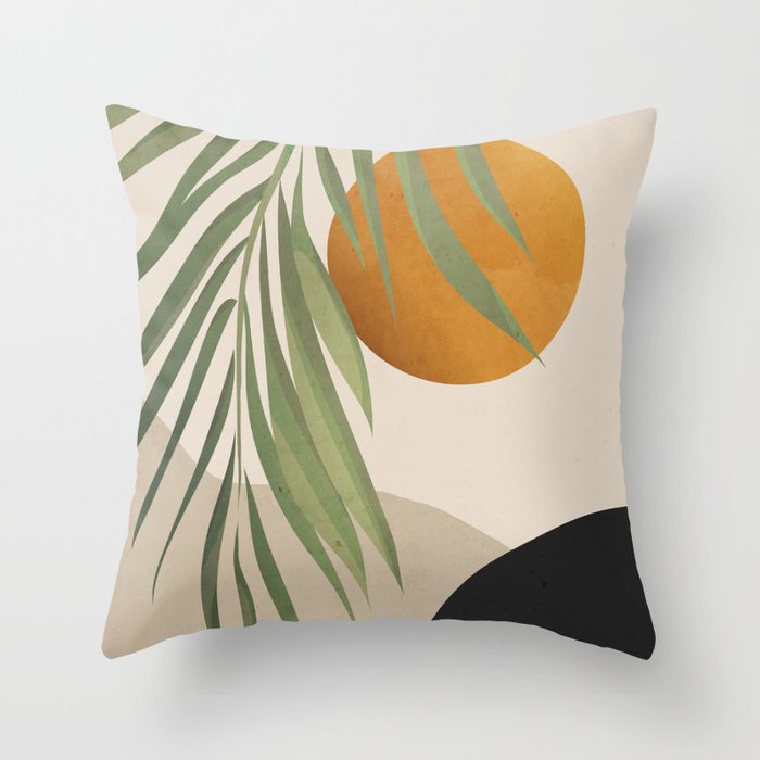 Abstract Art Tropical Leaves 47 Throw Pillow