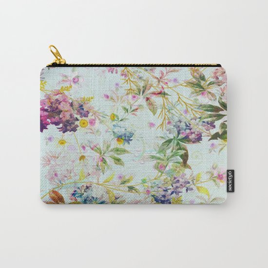 sweet floral in light blue Carry-All Pouch