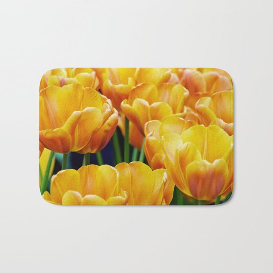 Yellow Orange Tulips Bath Mat