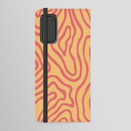 Abstract Retro Topographic Print - Topaz and Begonia Android Wallet Case