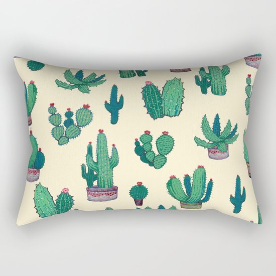 Cactus !! green Rectangular Pillow