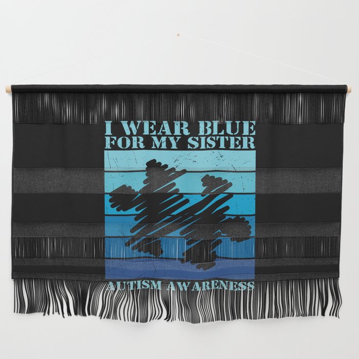 I Wear Blue For My Sister Autism Puzzle Wall Hanging