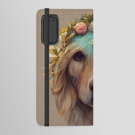 Golden Retriever with Flower Crown Portrait Android Wallet Case