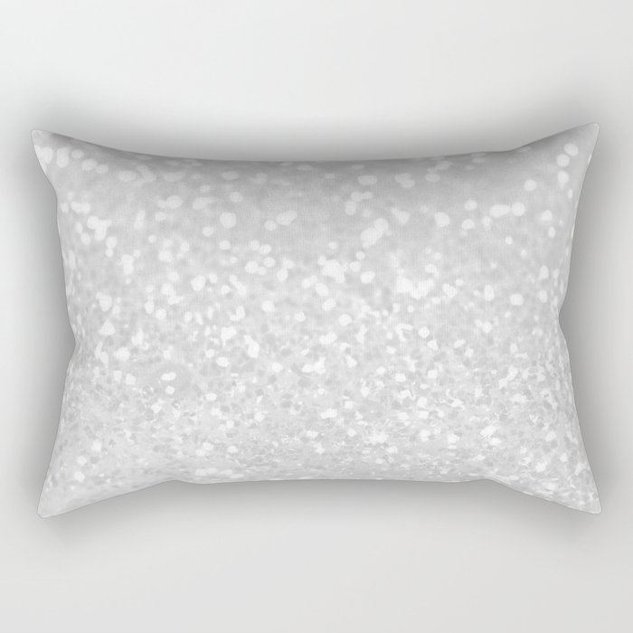 Chic elegant glamour white faux glitter Rectangular Pillow