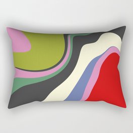  abstract fluid retro swirl 2 Rectangular Pillow | Bold, Red, Christmas, Digital, Liquid, Graphicdesign, Pattern, Pink, Groovy, Green 