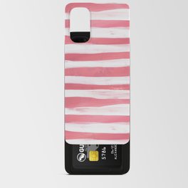 Geometrical coral white acrylic paint brush strokes Android Card Case