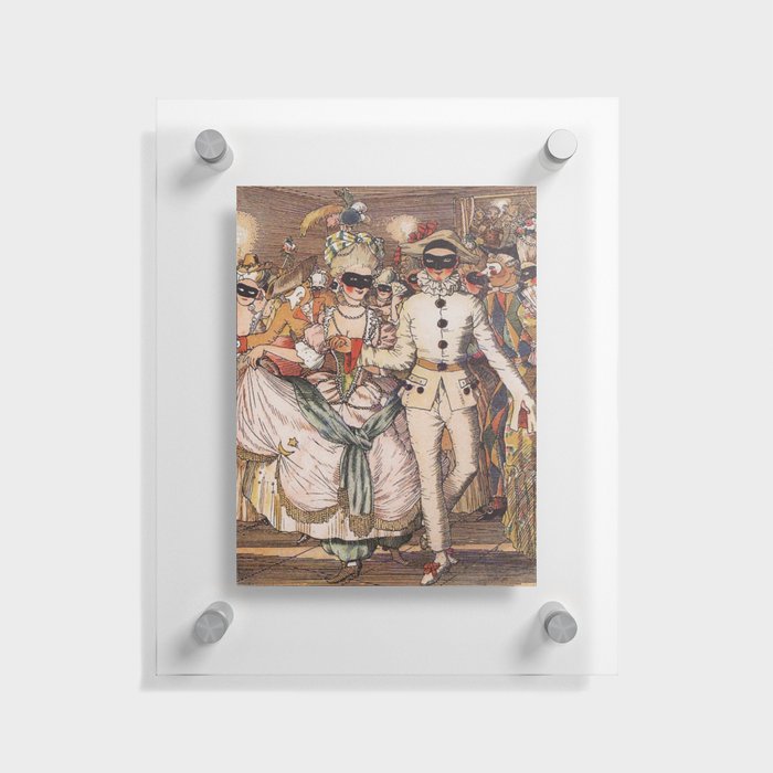 Masked Ball Lithograph (1918) Floating Acrylic Print