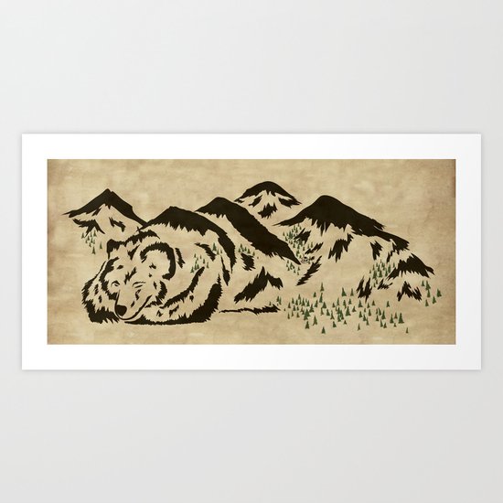 Sleepy Bear Mountain Art Print