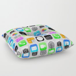 Phone Apps (Flat design) Floor Pillow