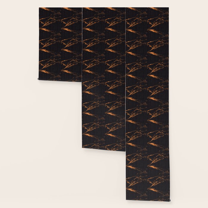 Sparse Marble With Rose Gold Veins On Black Suede Wallpaper By