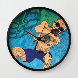 Guy in Pool Wall Clock