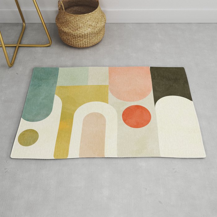 geometry abstract pastel Rug