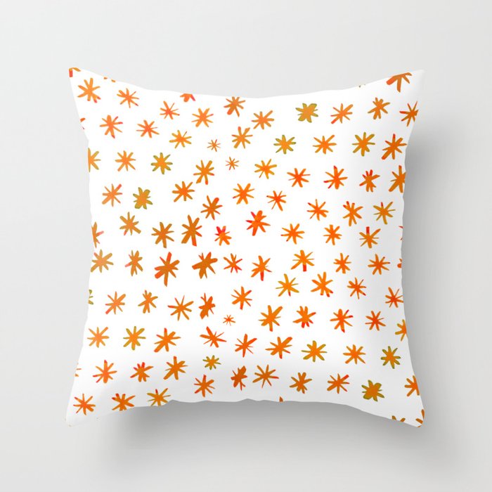 Watercolor stars - orange Throw Pillow