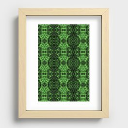 Liquid Light Series 32 ~ Green Abstract Fractal Pattern Recessed Framed Print