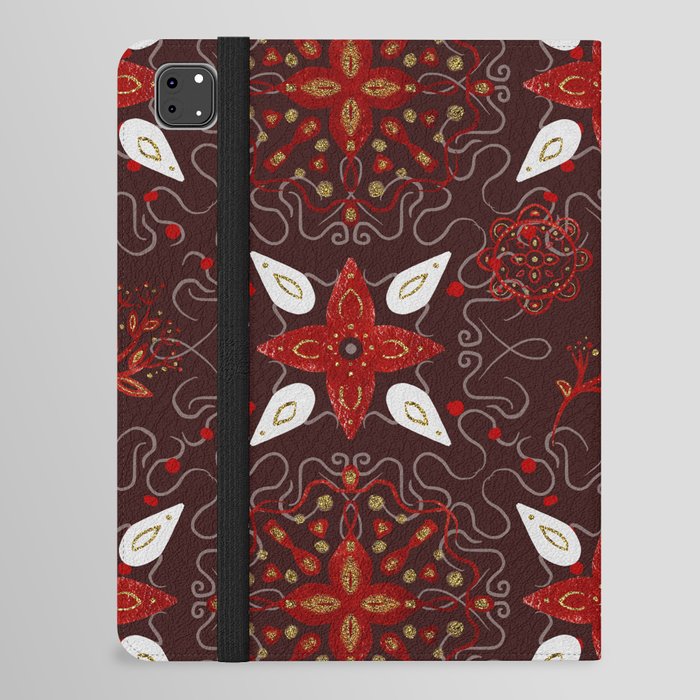 Pastel Wild Flower Folk Pattern iPad Folio Case