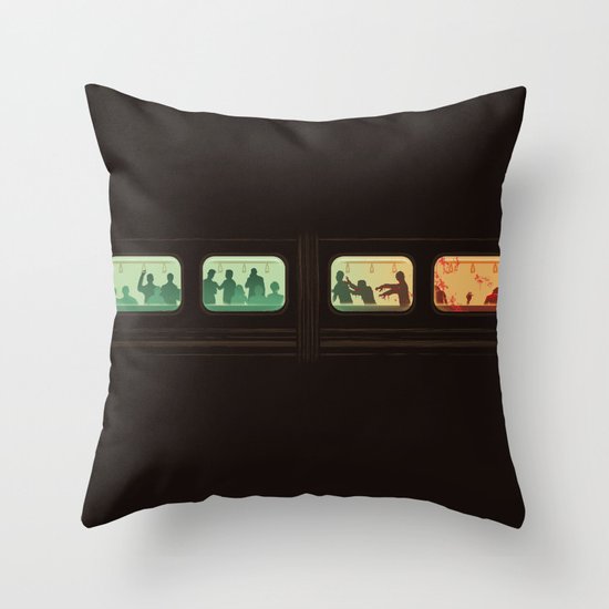 Ground Zero - Zombie Subway Throw Pillow