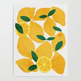 lemon mediterranean still life Poster