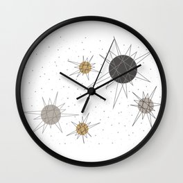 Atomic Stars Neutral Wall Clock