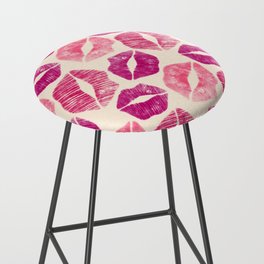 Pattern Lips in Pink Lipstick Bar Stool