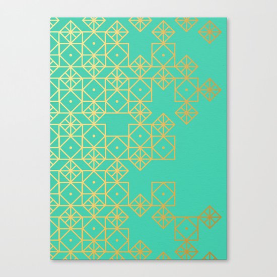 Geometric Turquoise Canvas Print