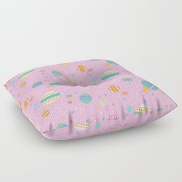 Geometric Space - Pink Floor Pillow