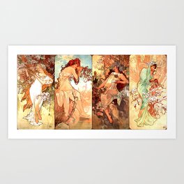 Alphonse Mucha Four Seasons  Art Print