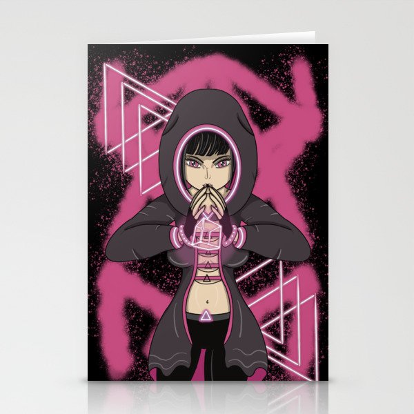 Cyber Security Hacker Anime Girl Stationery Cards
