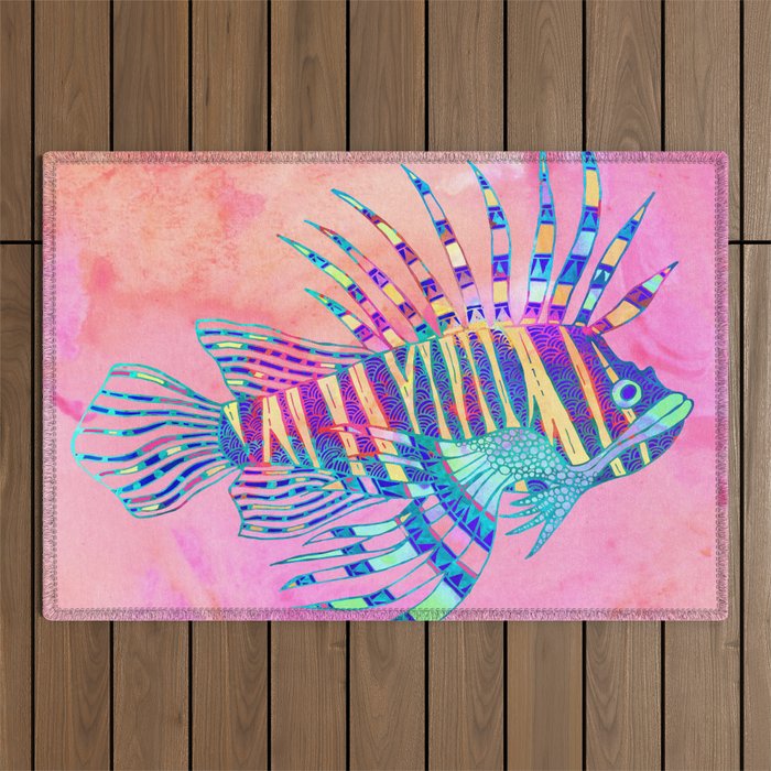Electric Lionfish Outdoor Rug