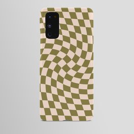 Check VI - Green Twist — Checkerboard Print Android Case